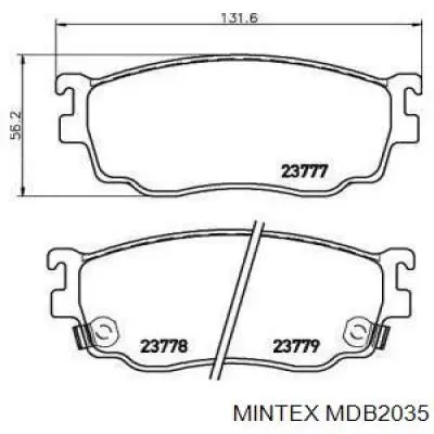 MDB2035 Mintex колодки тормозные передние дисковые