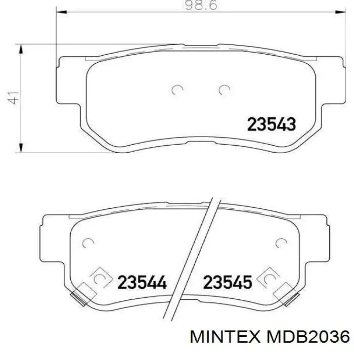 MDB2036 Mintex колодки тормозные задние дисковые