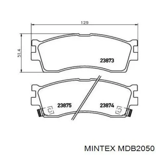 MDB2050 Mintex колодки тормозные передние дисковые