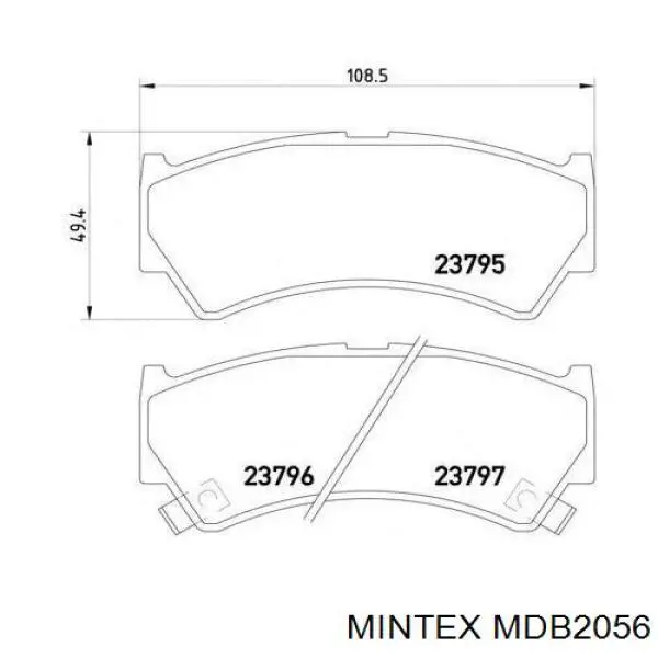 MDB2056 Mintex колодки тормозные передние дисковые