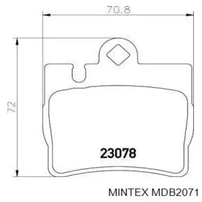 Задние тормозные колодки MDB2071 Mintex