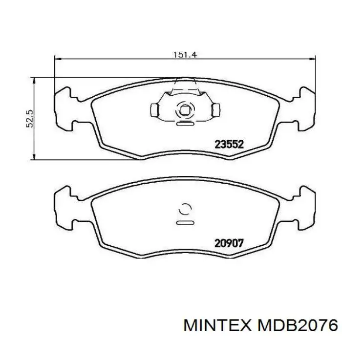 MDB2076 Mintex колодки тормозные передние дисковые
