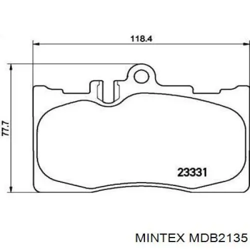 Передние тормозные колодки MDB2135 Mintex