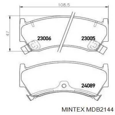 Передние тормозные колодки MDB2144 Mintex