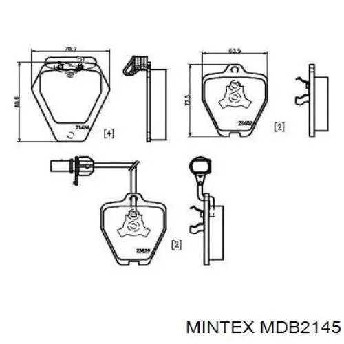 MDB2145 Mintex колодки тормозные передние дисковые
