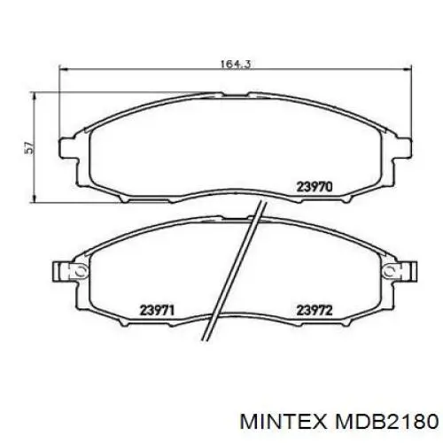 Передние тормозные колодки MDB2180 Mintex