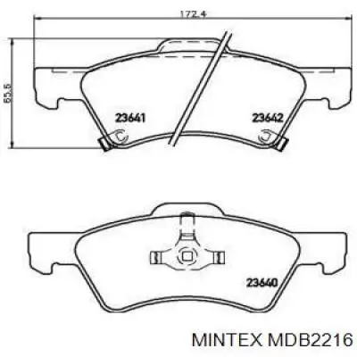 MDB2216 Mintex колодки тормозные передние дисковые