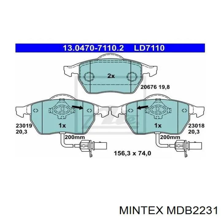 Колодки Mintex MDB2231 цена, от 21.90 USD
