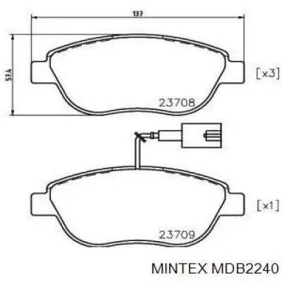 MDB2240 Mintex колодки тормозные передние дисковые