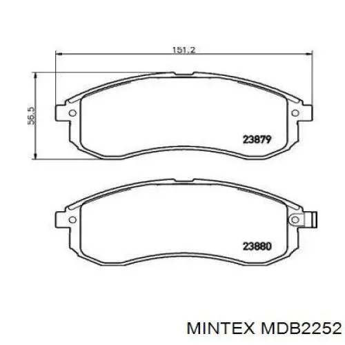 MDB2252 Mintex передние тормозные колодки