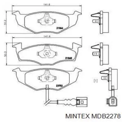 MDB2278 Mintex колодки тормозные передние дисковые