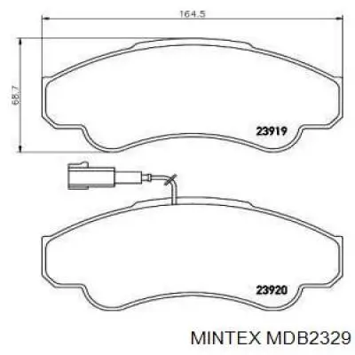 Передние тормозные колодки MDB2329 Mintex