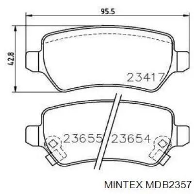 MDB2357 Mintex колодки тормозные задние дисковые