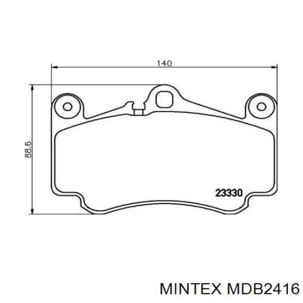 Передние тормозные колодки MDB2416 Mintex