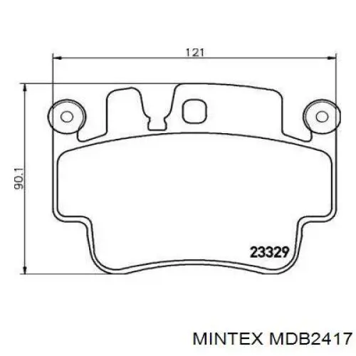 Передние тормозные колодки MDB2417 Mintex