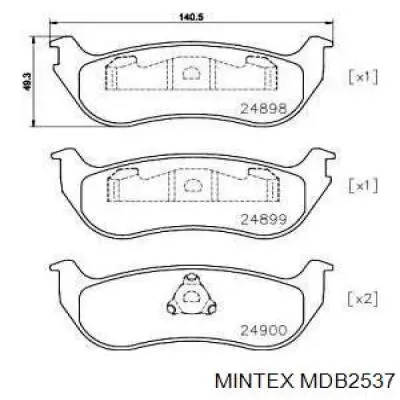 MDB2537 Mintex колодки тормозные задние дисковые
