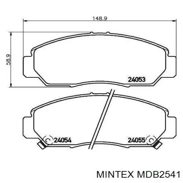 MDB2541 Mintex колодки тормозные передние дисковые