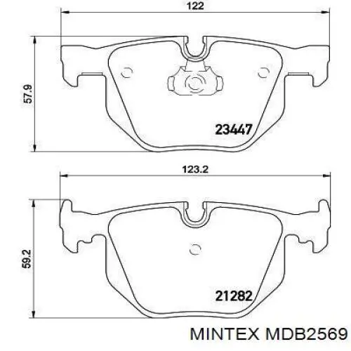 MDB2569 Mintex колодки тормозные задние дисковые