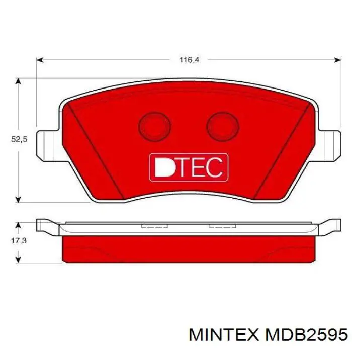 Колодки Mintex MDB2595 цена, от 23.49 USD
