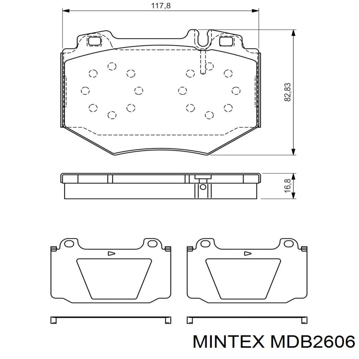 Передние тормозные колодки MDB2606 Mintex