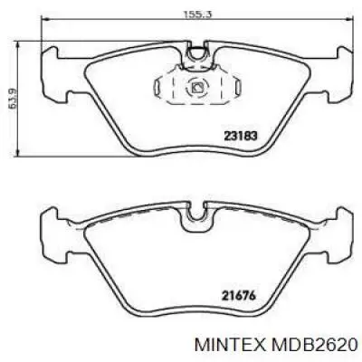 MDB2620 Mintex колодки тормозные передние дисковые