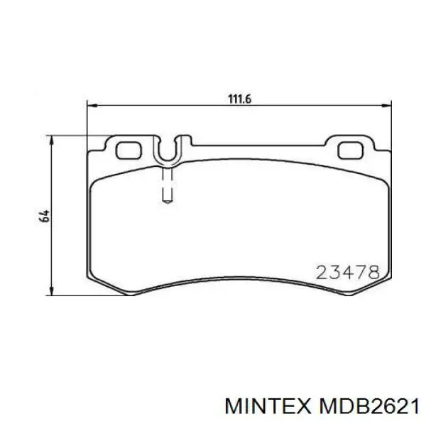 MDB2621 Mintex колодки тормозные задние дисковые