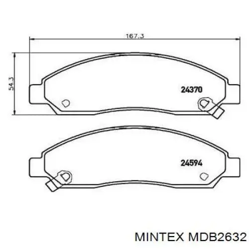 Передние тормозные колодки MDB2632 Mintex