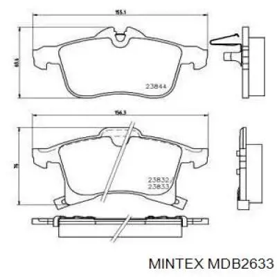 Купить MDB2633 Mintex Колодки тормозные
