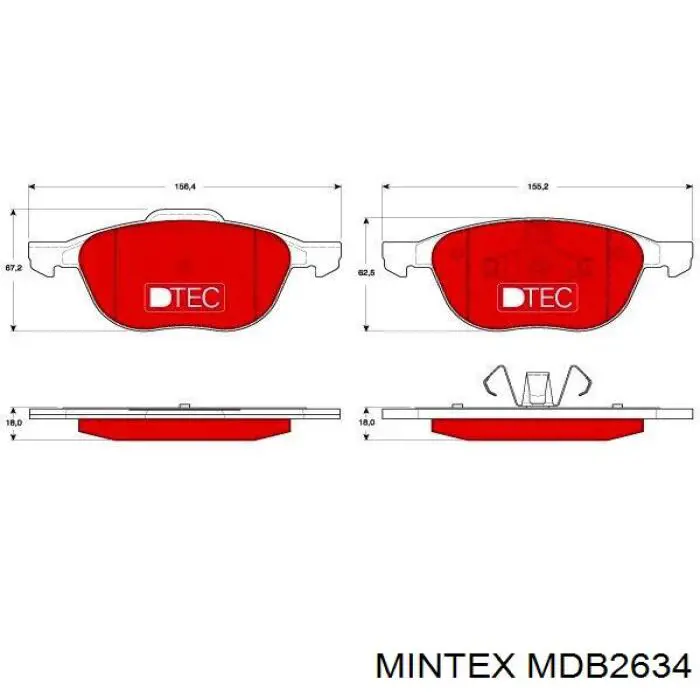 Колодки Mintex MDB2634 цена, от 24.52 USD