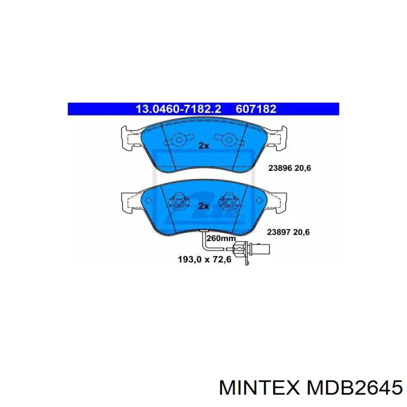Тормозные колодки Mintex MDB2645
