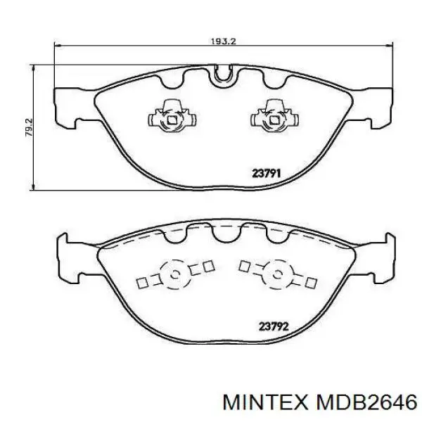 MDB2646 Mintex колодки тормозные передние дисковые