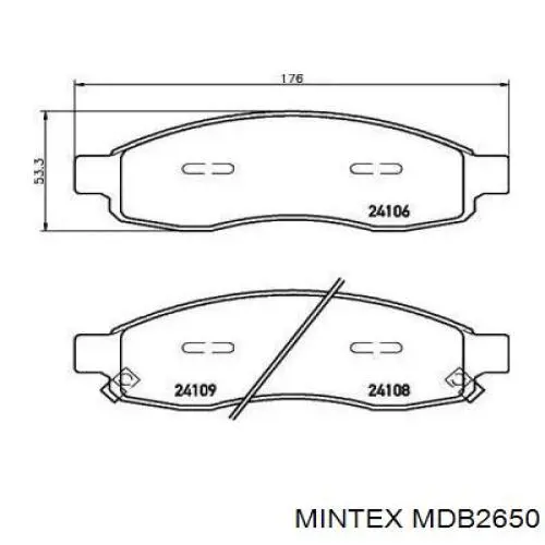 MDB2650 Mintex колодки тормозные передние дисковые