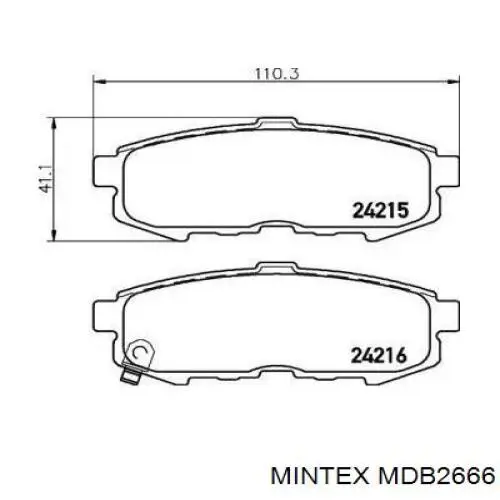 MDB2666 Mintex колодки тормозные задние дисковые
