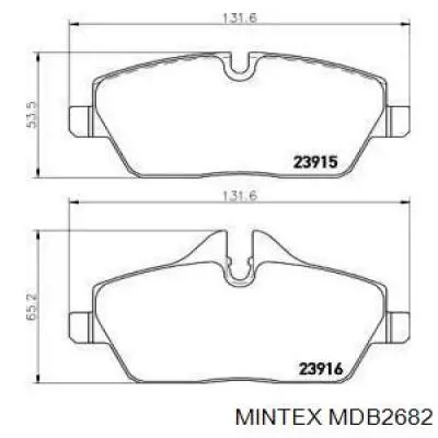 Колодки тормозные передние дисковые Mintex MDB2682