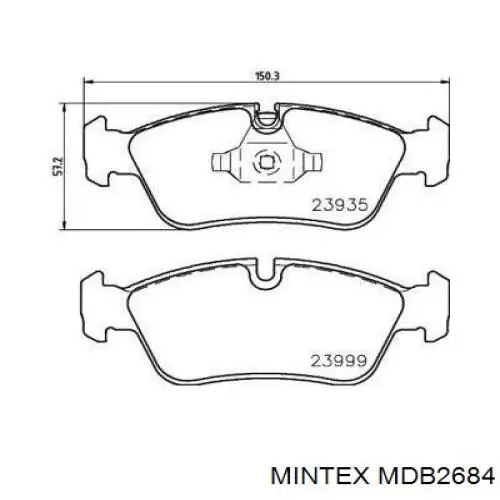 MDB2684 Mintex Колодки передние