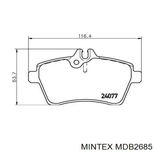 MDB2685 Mintex колодки тормозные передние дисковые
