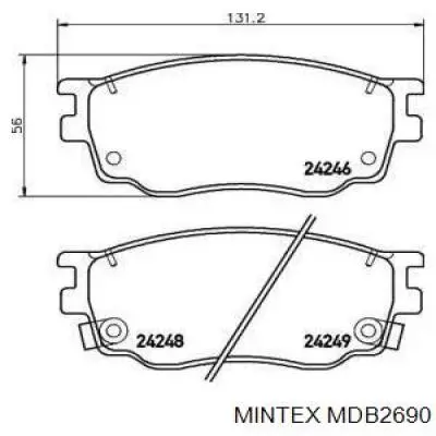 MDB2690 Mintex колодки тормозные передние дисковые
