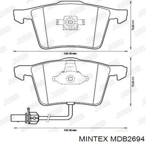 Колодки тормозные передние дисковые Mintex MDB2694