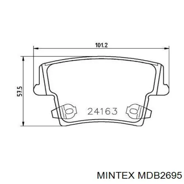 Задние тормозные колодки MDB2695 Mintex