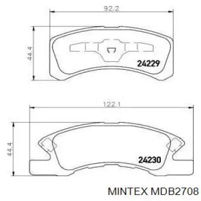 MDB2708 Mintex колодки тормозные передние дисковые