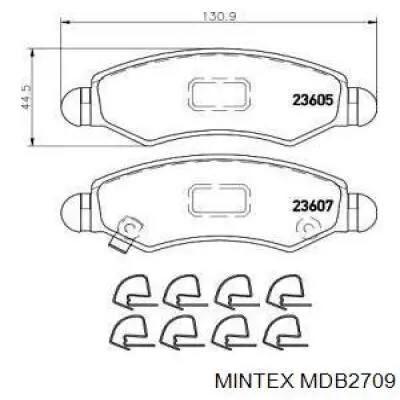 MDB2709 Mintex колодки тормозные передние дисковые