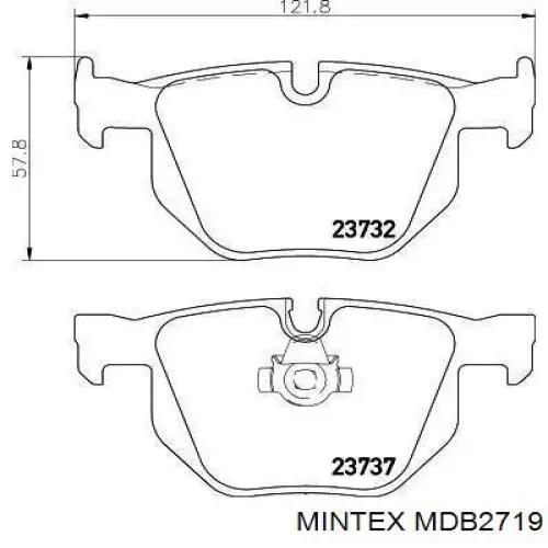 MDB2719 Mintex колодки тормозные задние дисковые