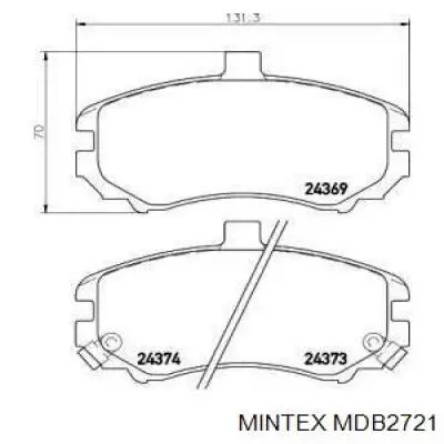 Передние тормозные колодки MDB2721 Mintex