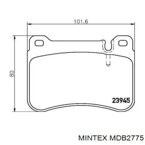 MDB2775 Mintex колодки тормозные передние дисковые