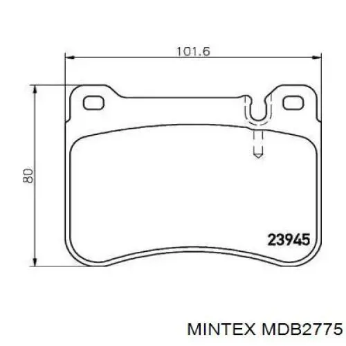 Передние тормозные колодки MDB2775 Mintex