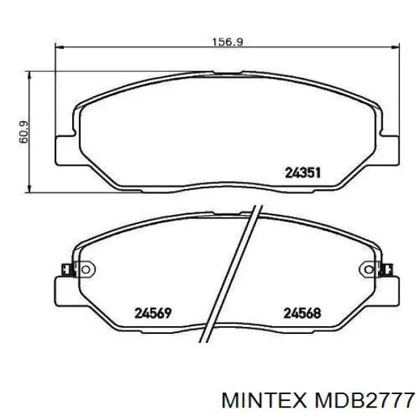 MDB2777 Mintex колодки тормозные передние дисковые