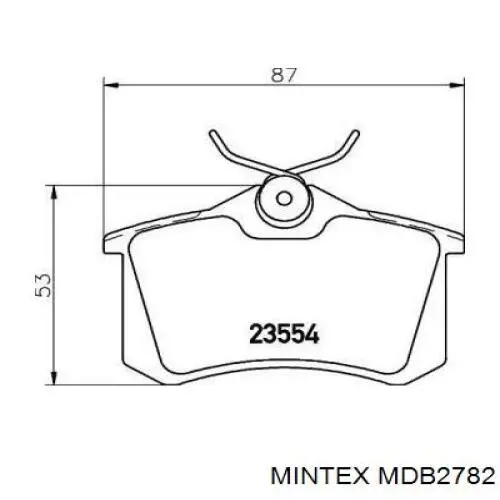MDB2782 Mintex колодки тормозные задние дисковые