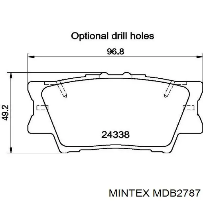 MDB2787 Mintex колодки тормозные задние дисковые