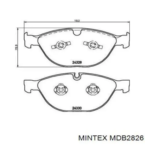 MDB2826 Mintex колодки тормозные передние дисковые
