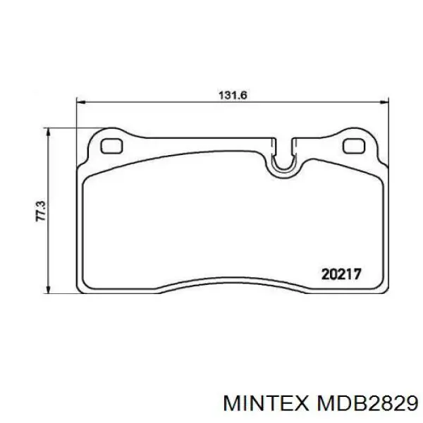 MDB2829 Mintex колодки тормозные передние дисковые